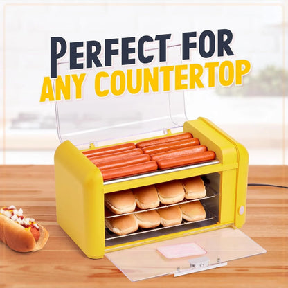 ZZJP Oscar Mayer Extra Large Countertop 8 Hot Dog Roller and Bun Toaster Oven - Stainless Steel Rollers and Non-stick Warming Racks - Adjustable Timer
