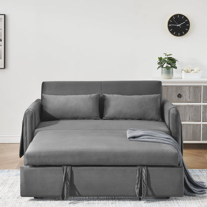 Convertible Sofa Bed,3 in 1 Sleeper Sofa with 2 Pillows and Adjustable Backrest for Living Room Office,Black