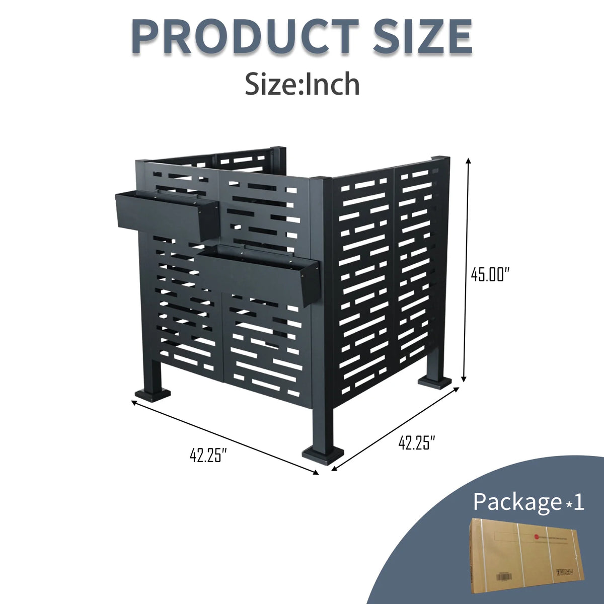 Metal AC Unit Privacy Fence Cover Panel - Outdoor Air Conditioner Hide Fence for Concealing HVAC Units
