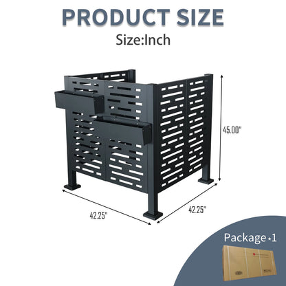 Metal AC Unit Privacy Fence Cover Panel - Outdoor Air Conditioner Hide Fence for Concealing HVAC Units