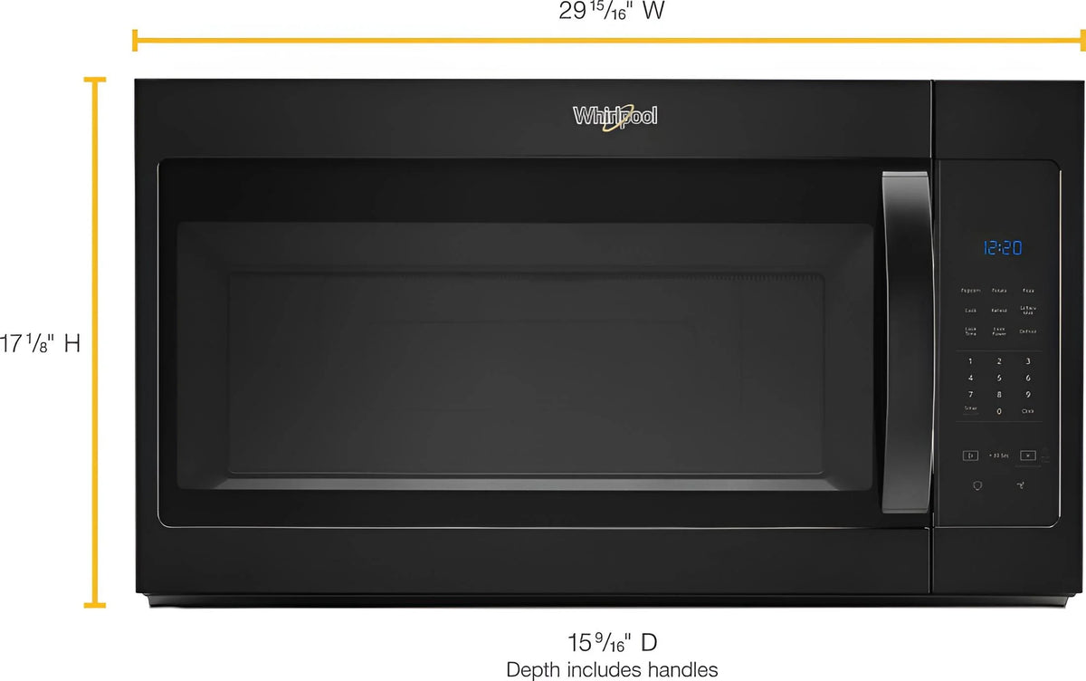 Whirlpool 1.7 Cu. Ft. Microwave Hood Combination Black