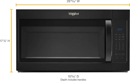 Whirlpool 1.7 Cu. Ft. Microwave Hood Combination Black