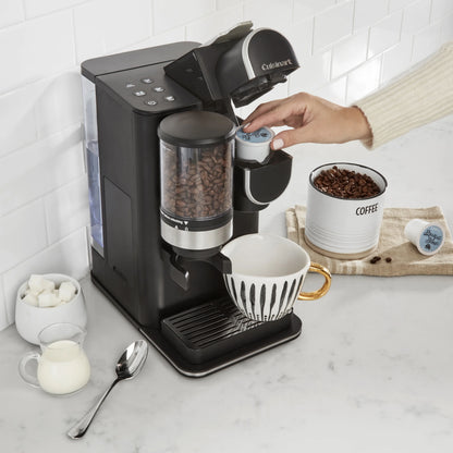 Cuisinart Grind & Brew Classic Black Single Serve Coffee Maker with Built-In Grinder
