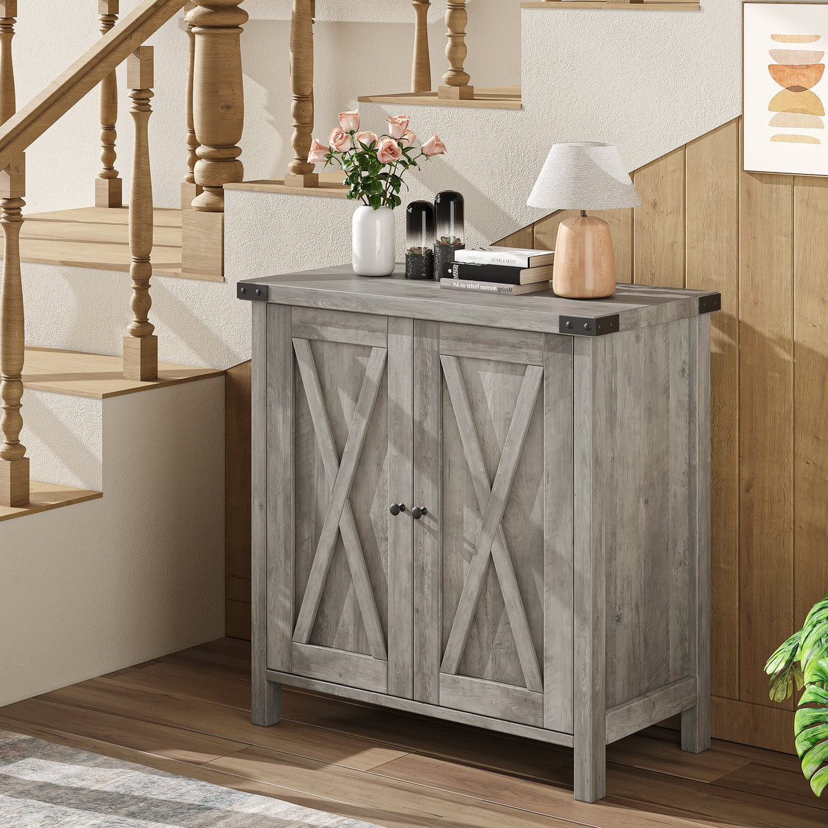 Coffee Bar Cabinet with Storage/Adjustable Shelf 30" Small Kitchen Bar Table Corner Bar Cabinet for Tea Buffet Sideboard Cabinet for Dining Room, Farmhouse Coffee Station for Wine
