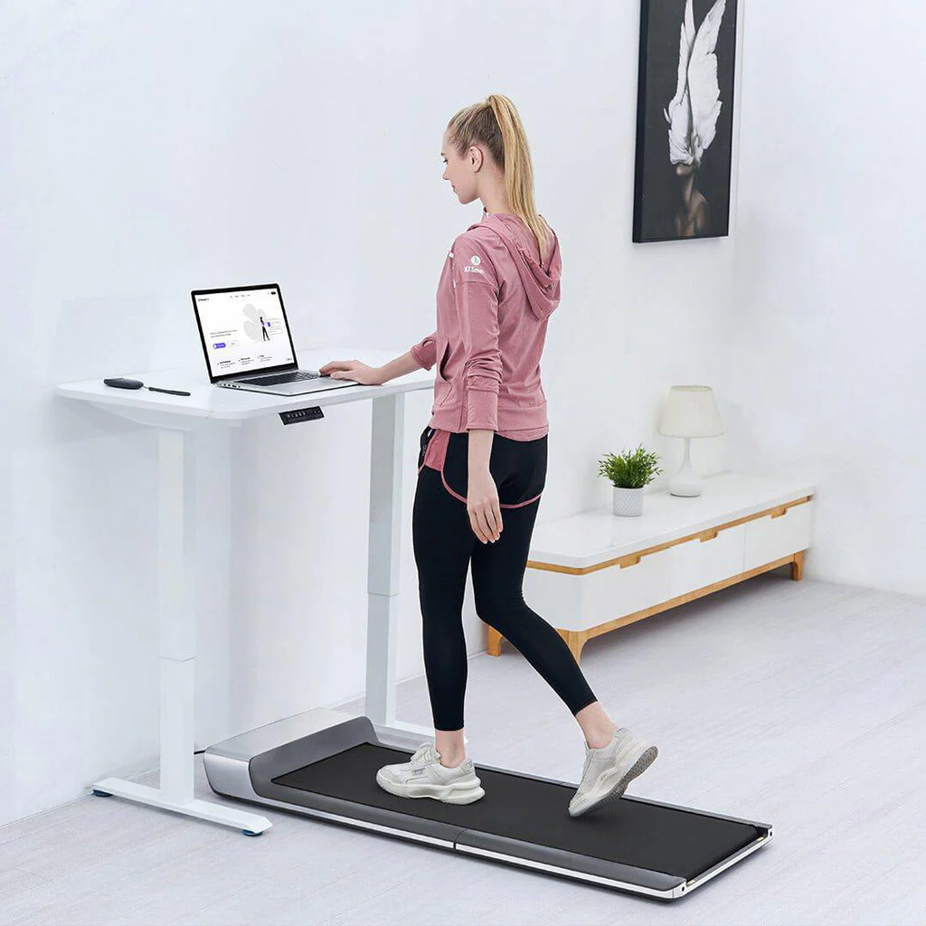 WalkingPad Folding Treadmill, Ultra Slim Foldable Treadmill Smart Fold Walking Pad Portable Safety Non Holder Gym and Running Device P1 Grey 0.5-3.72MPH
