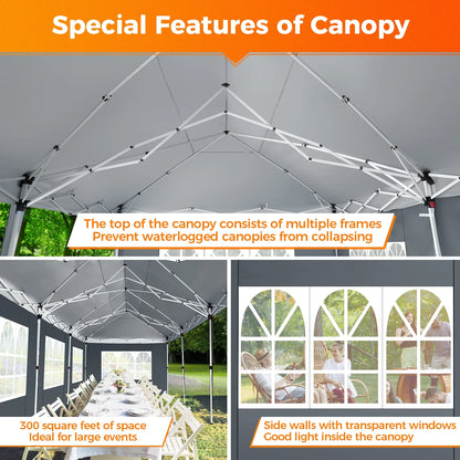 SANOPY 10'x10' EZ Pop Up Canopy Tent Outdoor Party Instant Shelter Portable Folding Beach Canopy with 4 Sandbag & Carrying Bag, Black