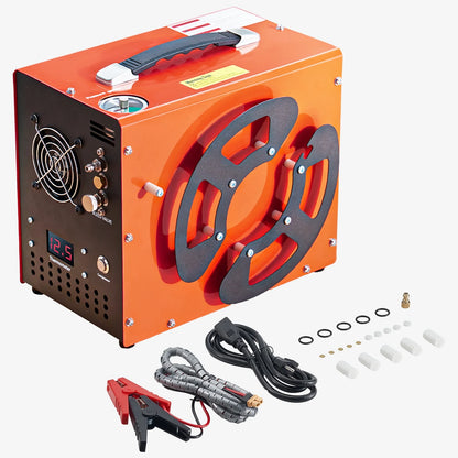 VEVOR PCP Air Compressor, 4500PSI/30Mpa PCP Airgun Compressor with Built-in Converter & Fan Cooling System, Auto Stop DC12V/AC120V Portable Paintball Tank Compressor for Air Rifle,Scuba Diving Bottle