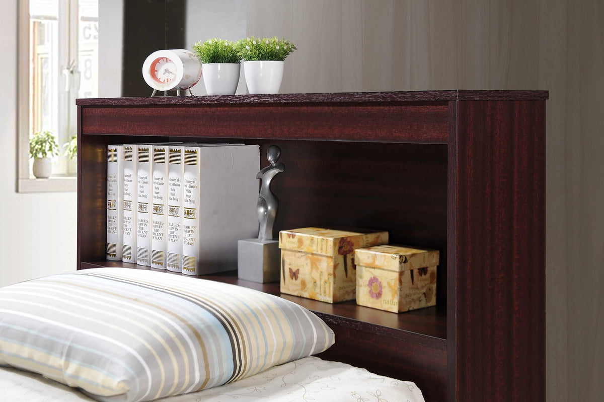 Hodedah Twin-Size Captain Bed with 3-Drawers and Headboard in White