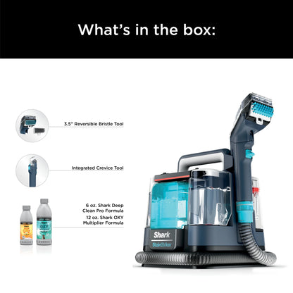 Shark StainStriker Carpet and Upholstery Cleaner, Portable with 2 Tools, 6oz Deep Clean Pro Formula and 12oz OXY Multiplier Formula, PX200 Navy/White