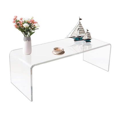 VDGPWA 32" Rectangle Waterfall Coffee Table, 0.6" Thick All Acrylic, Clear
