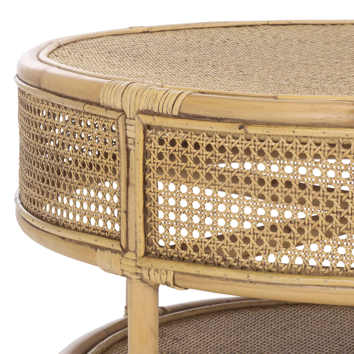 SAFAVIEH Modern Round Rattan Coffee Table, Natural