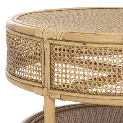SAFAVIEH Modern Round Rattan Coffee Table, Natural