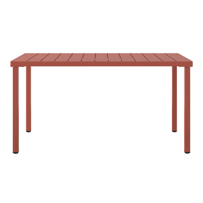 WestinTrends Playa 59" Iron Metal Outdoor Rectangular Patio Dining Table For 6, Olive Green