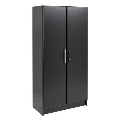 Prepac Adjustable Shelves Cabinet - Functional Tall Garage Table, 16"D x 32"W x 65"H Freestanding Garage Cabinet with 2-Doors, Espresso - EES-3264