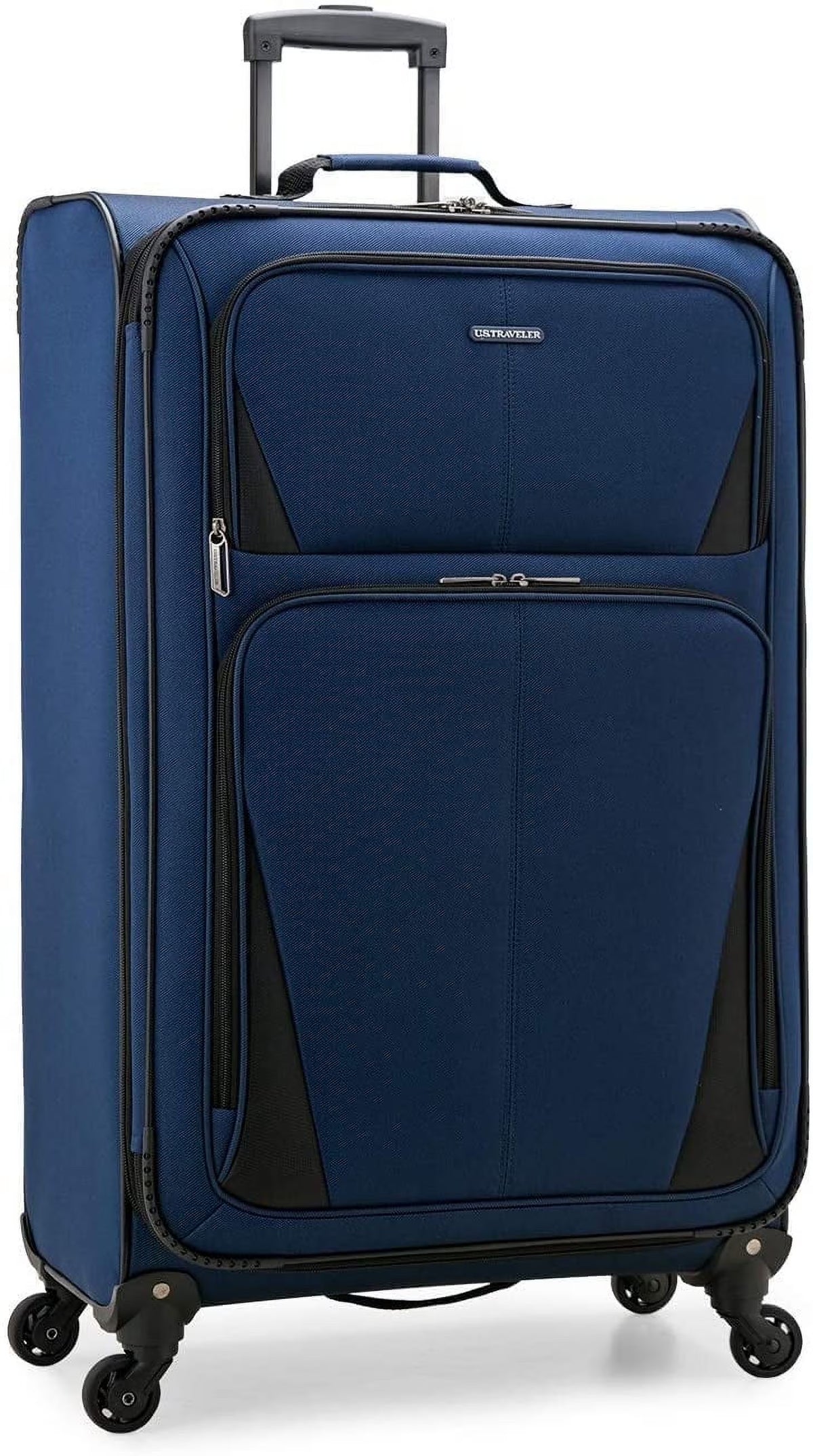 U.S. Traveler Aviron Bay Expandable Softside Luggage with Spinner Wheels, Navy, 31" Checked Large