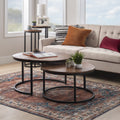 Darden Bohemian Nesting Coffee Tables, Set of 2, Black/Brown