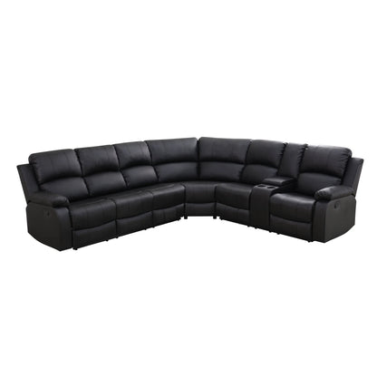 Aukfa 3-Piece Recliner Sofa Set, 6 Seat Sectional Couch with Cup Holders&Storage Console, Gray