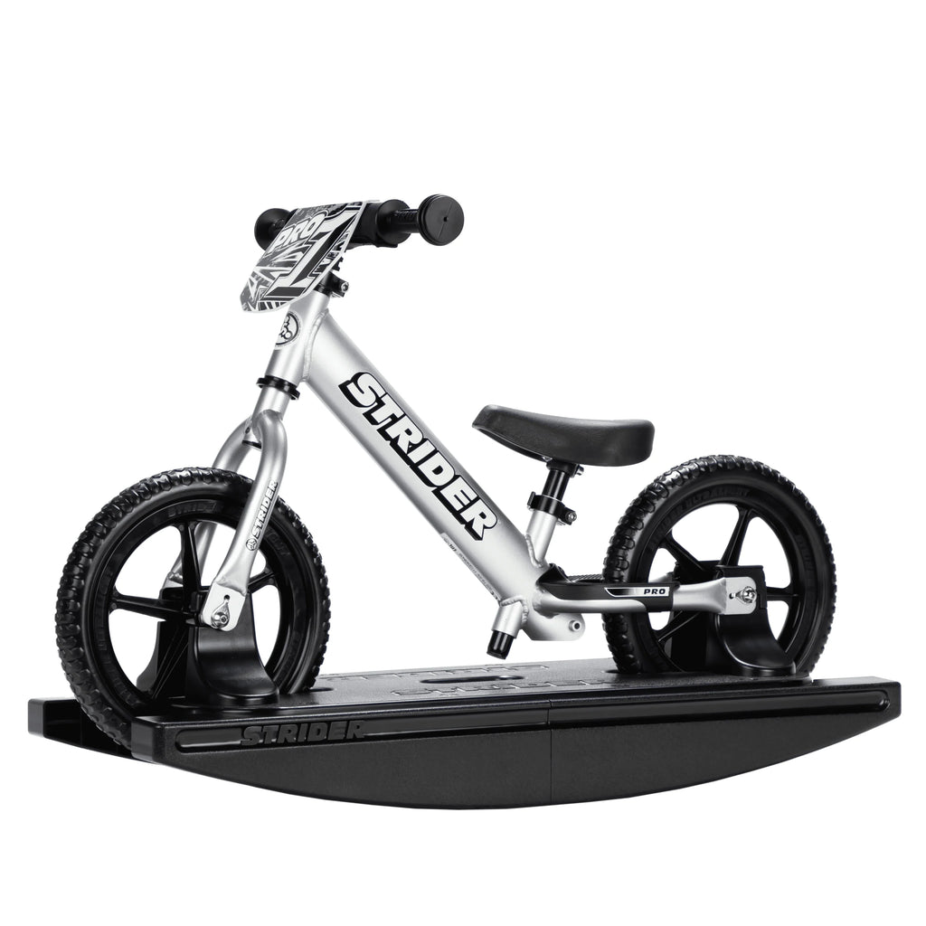 Strider - 12 Pro 2-in-1 Rocking Balance Bike, Ages 6 months to 5 Years - Silver