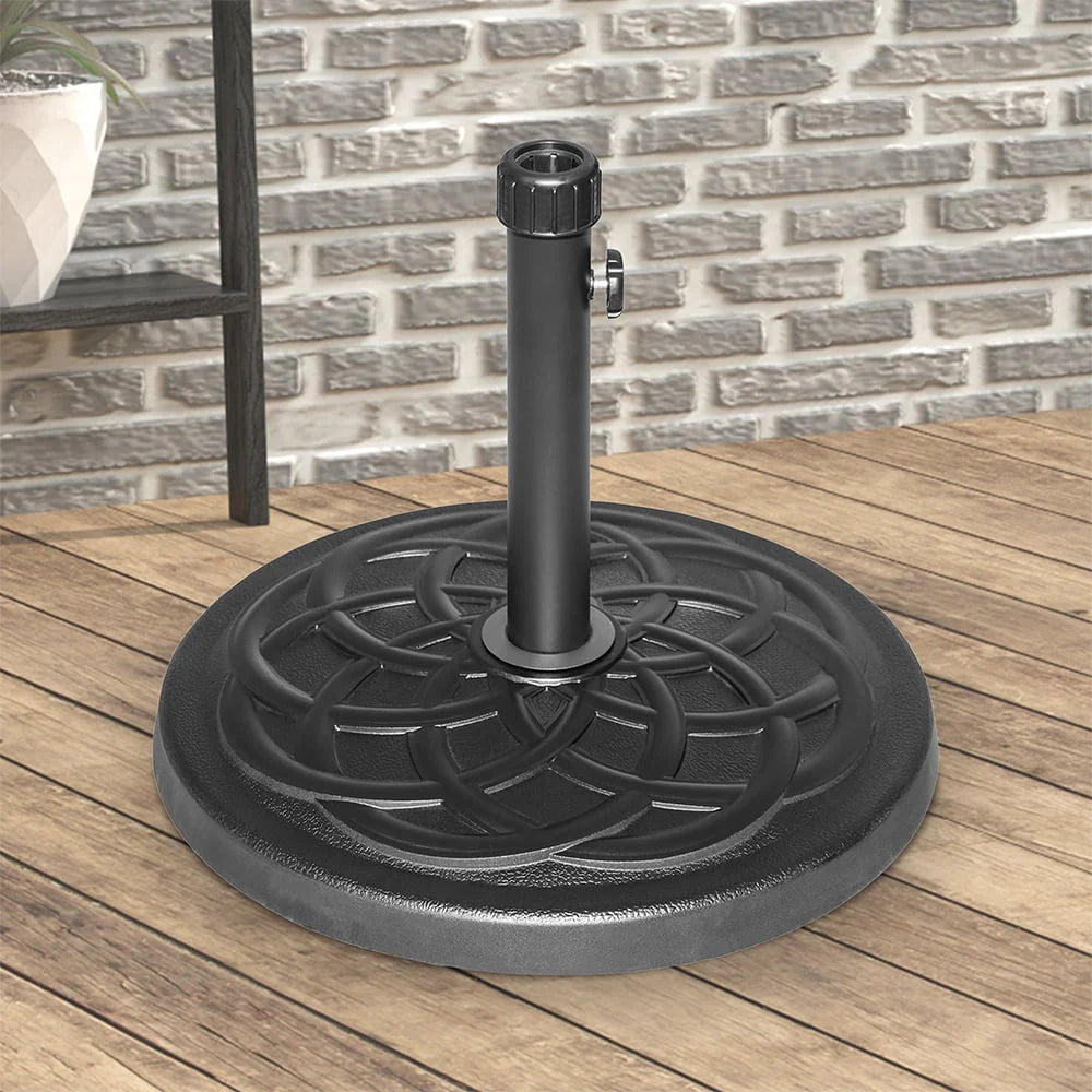 Abble 27lbs Heavy Duty Powder Coated Resin Round Umbrella Base Black