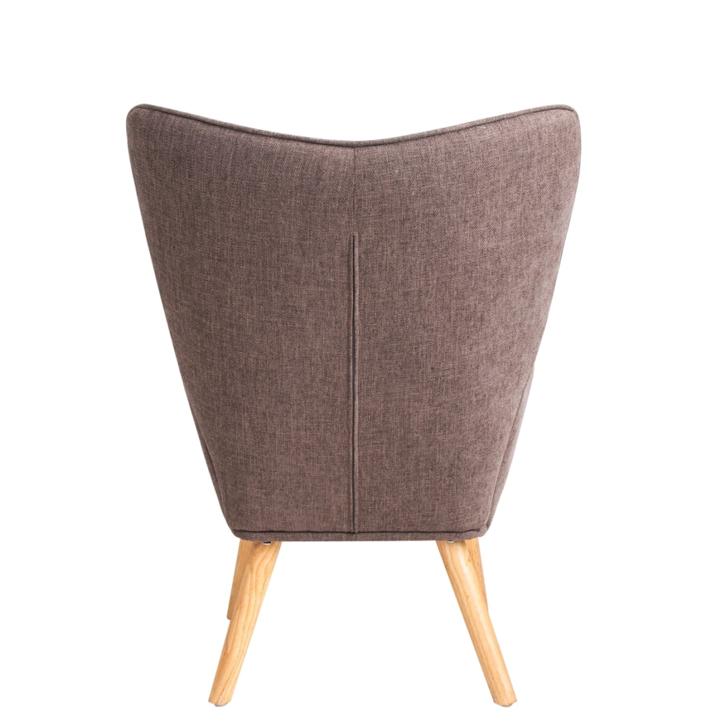 Modern Accent Chair with Solid Wood Legs and High Wing Backrest, Side Chair Set with Ottoman, Comfy Side Armchair for Living Room, Reading Room, Bedroom, Colorful Patchwork