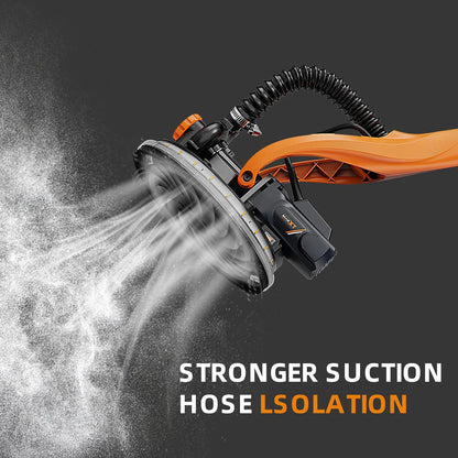 POVANLI 780W Electric Drywall Sander with Vacuum Dust Collection, 6.5A Motor Dustless Floor Sander with Variable Speed 900-1800RPM, LED Light, Extendable & Foldable Handle Yellow+Black