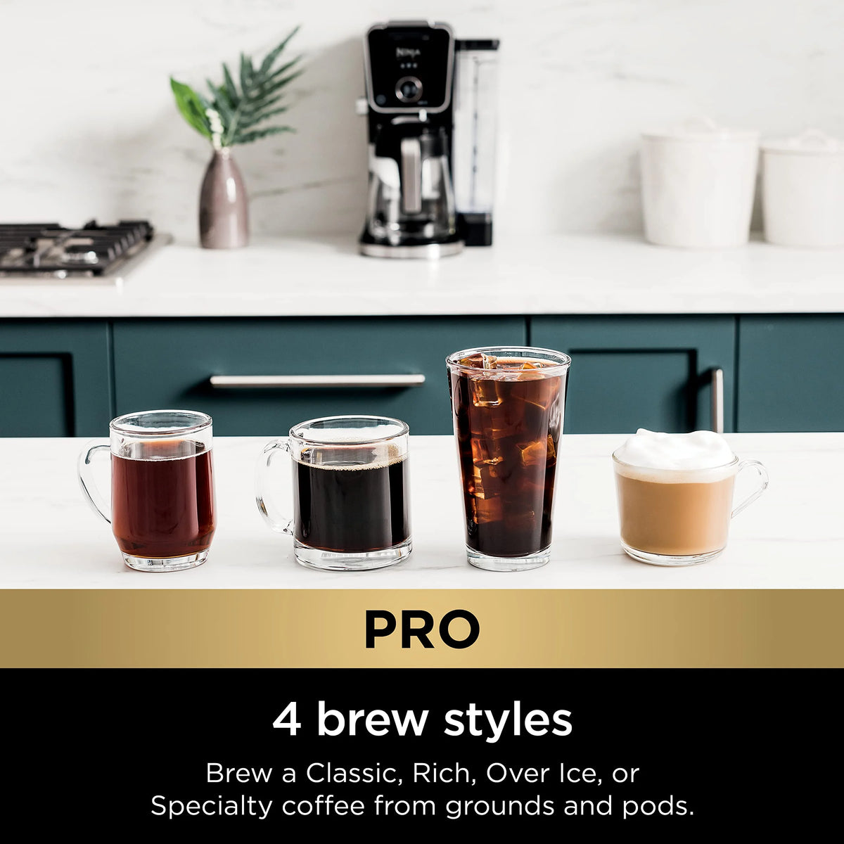 Ninja Drip Coffee Maker With K Cup Combo, DualBrew Pro Specialty Coffee System, Coffee Machine Compatible with K-Cup Pods, 12 Cup Single Serve Coffee Makers with Paper Filter, CFP301 Frother? F