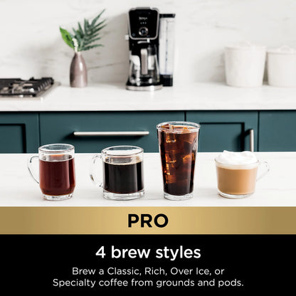 Ninja Drip Coffee Maker With K Cup Combo, DualBrew Pro Specialty Coffee System, Coffee Machine Compatible with K-Cup Pods, 12 Cup Single Serve Coffee Makers with Paper Filter, CFP301 Frother? F
