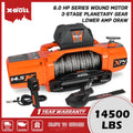 X-BULL Electric Winch XPV 14500LBS 12V Synthetic Rope SUV Jeep Truck Towing 4WD Off-Road 2 in 1 Remote Control Wireless and Wired