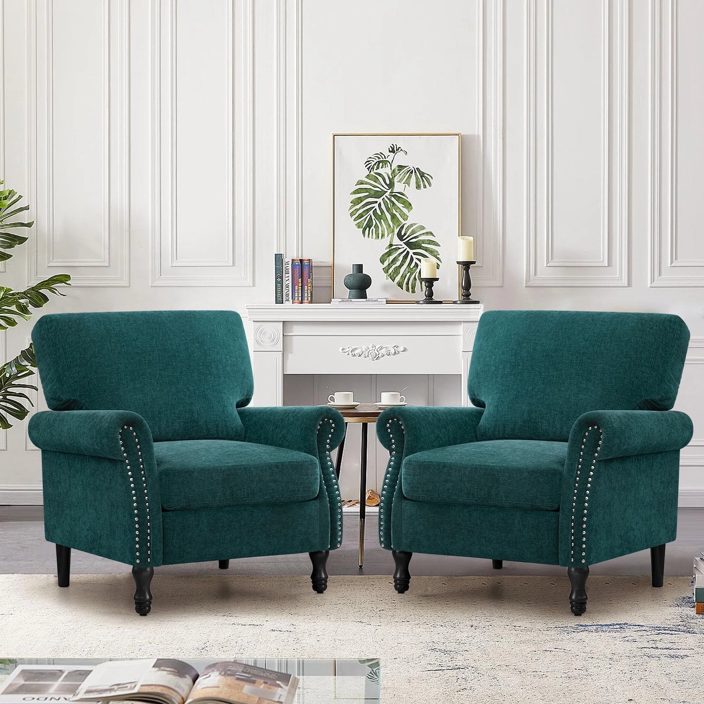 COOLHUT Modern Accent Chair Armchair, Linen Fabric Upholstered Comfy Single Sofa with Solid Wood Frame for Living Room, Gray