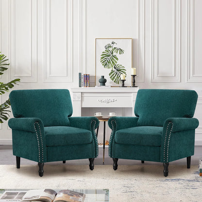 COOLHUT Modern Accent Chair Armchair, Linen Fabric Upholstered Comfy Single Sofa with Solid Wood Frame for Living Room, Gray