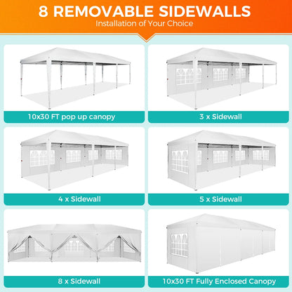 SANOPY 10'x10' EZ Pop Up Canopy Tent Outdoor Party Instant Shelter Portable Folding Beach Canopy with 4 Sandbag & Carrying Bag, Black