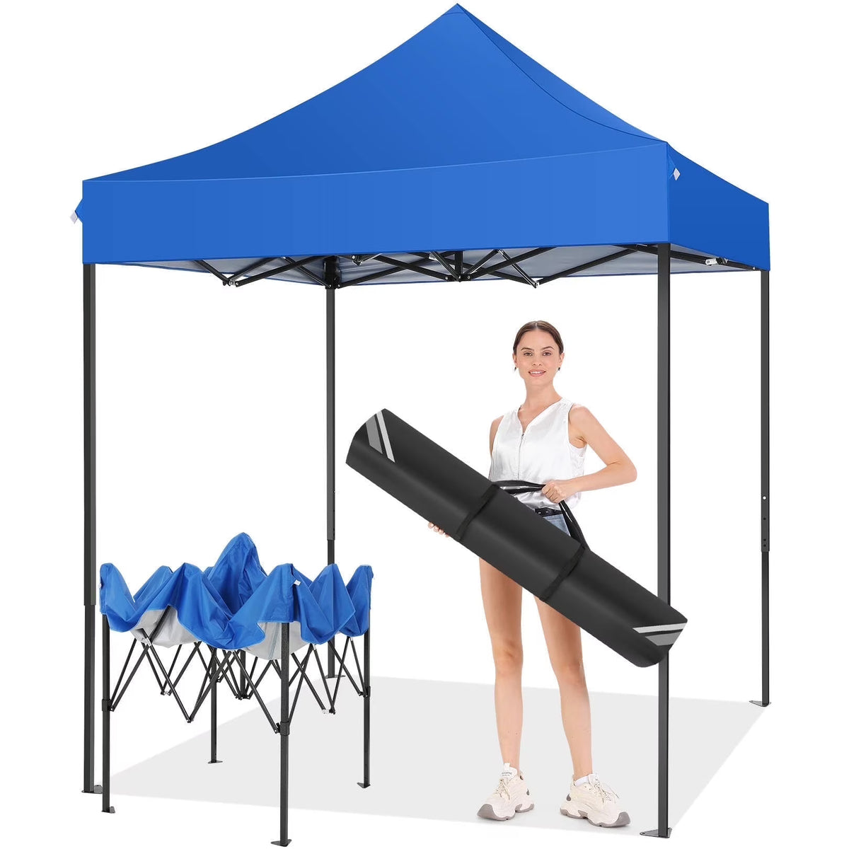 SANOPY 6.6 x 6.6 FT Pop Up Canopy Tent, Heavy Duty Canopy Easy Set up All Weather Waterproof Outdoor Canopy Tent for Parties, Beach, Garden, Camping with 1 Handbag, 3 Adjustable Heights, UPF50+