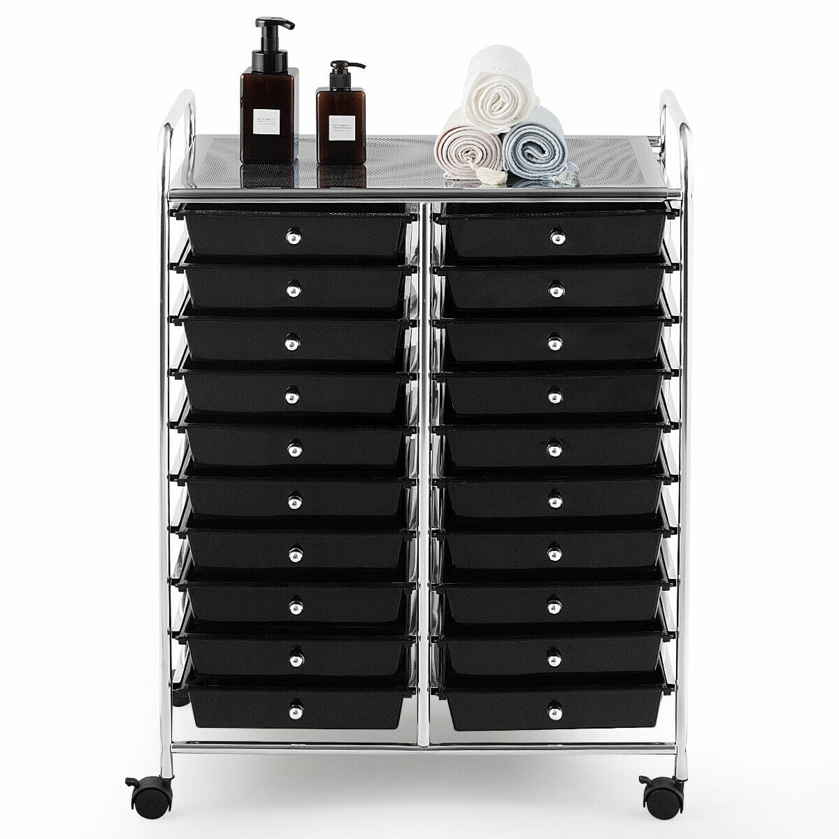 Gymax Office Rolling Cart 20 Storage Drawers Scrapbook Paper Studio Organizer Mutlicolor