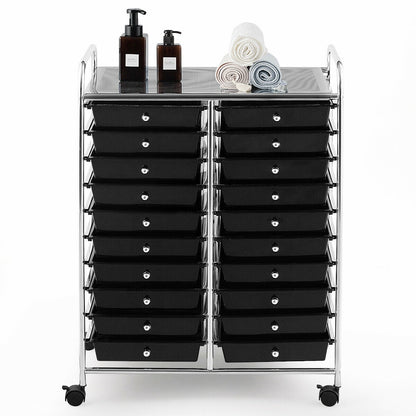 Gymax Office Rolling Cart 20 Storage Drawers Scrapbook Paper Studio Organizer Mutlicolor