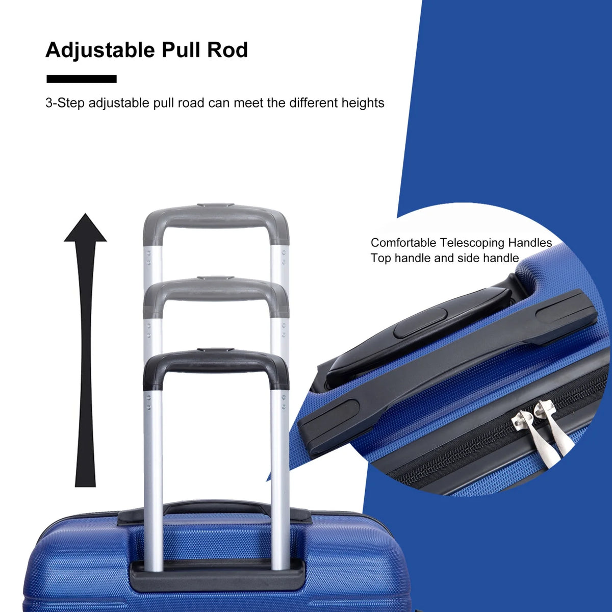 3 Piece Luggage Sets, PC Lightweight Durable Expandable Suitcase with 2 Hooks and TSA Lock, Suitcases with Wheels,21in 25in 29in,Gray