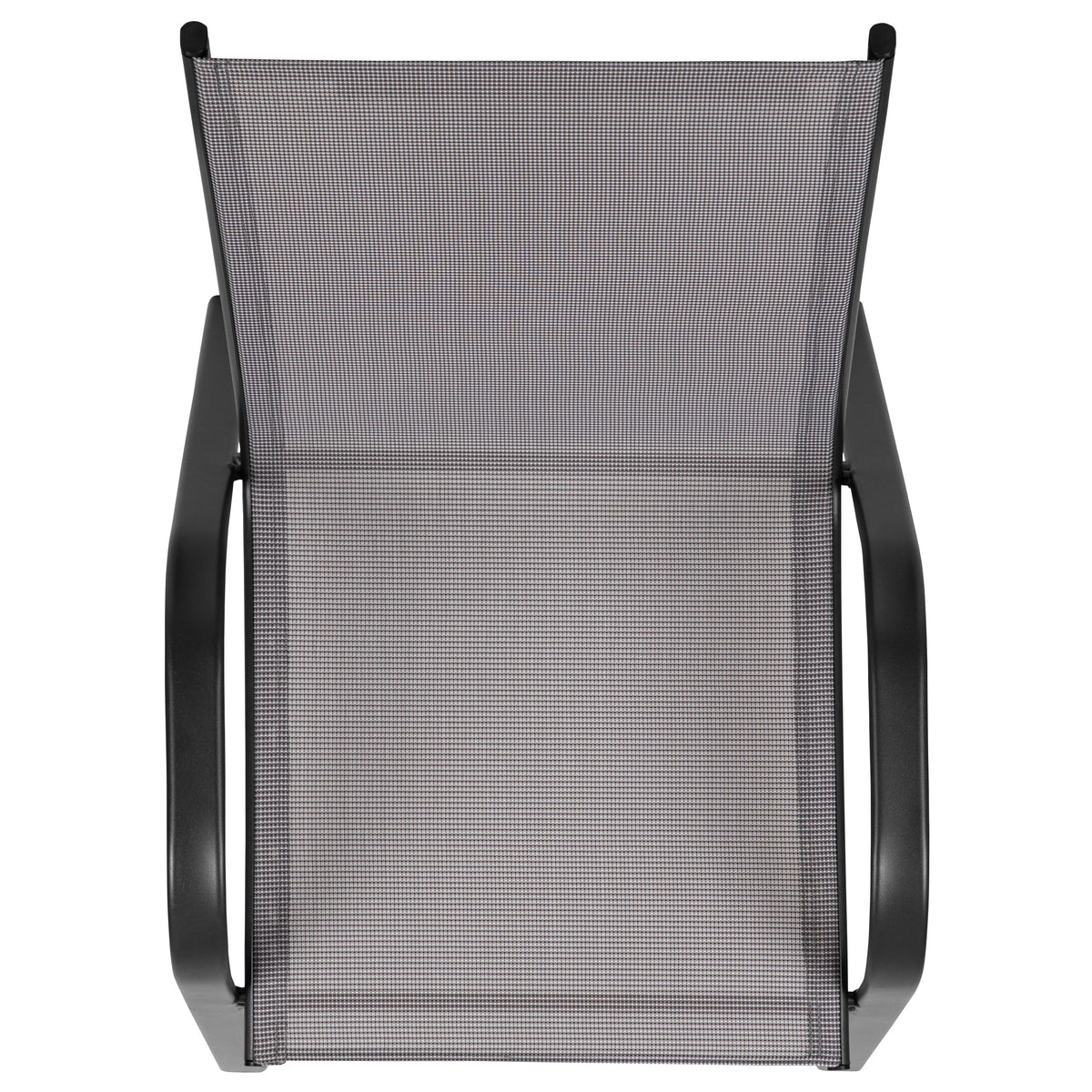 Emma + Oliver 4 Pack Gray Outdoor Stack Chair with Flex Comfort Material - Patio Stack Chair