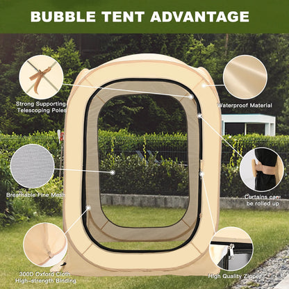 ABORON Sports Tent Pop Up Pod, Instant Weather Proof Pop Up Tent Shelter with Carry Bag, Clear View Bubble Tent for Watching Sports Events, Camping, Fishing, Portable & Foldable