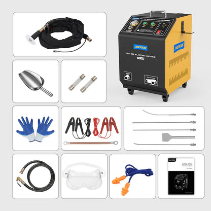 AUTOOL Automotive Dry Ice Cleaning Machine Car Engine Throttle Carbon Deposit Cleaner Exhaust Pipe Pressure Washer 110V/220V Dry Ice Blasting Clean Machine for All Cars, HTS705