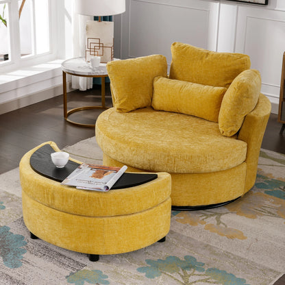 Muumblus Teddy Swivel Accent Barrel Chair, Modern Oversize Sherpa Comfy Round Reading Armchair for Living Room, Ivory