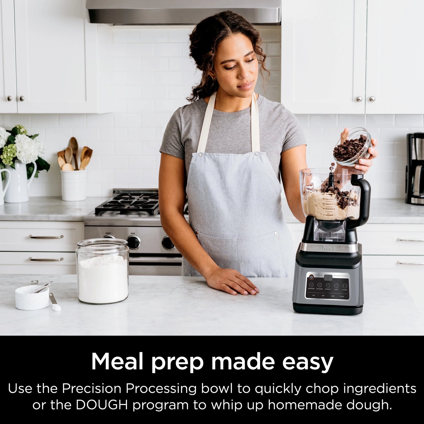 Ninja Professional Plus Kitchen System, 1400 Watts, 5 Presets for Smoothies, Chopping, Dough with Auto IQ, 72-oz.* Blender Pitcher, 64-oz. Processor Bowl, 24-oz. To-Go Cups, Black, BN800