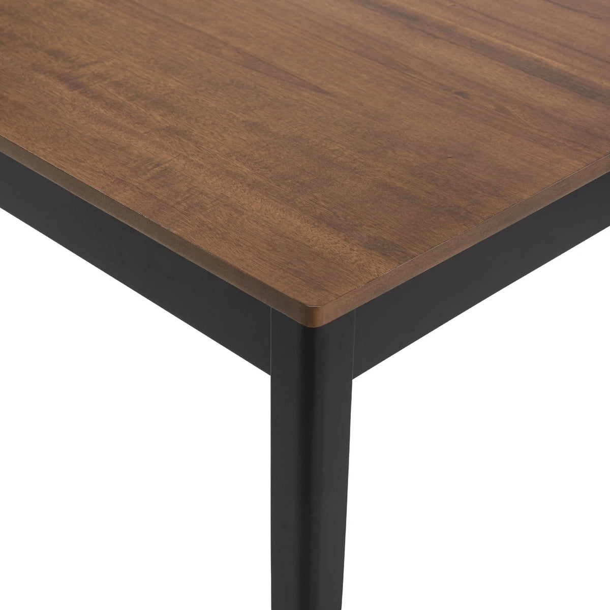 MAYEERTY Eco-Friendly Solid Wood Dining Set �?Sustainable Dining Table with Black Metal Accents for Home & Restaurant,Light Brown