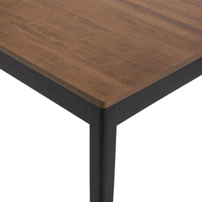 MAYEERTY Eco-Friendly Solid Wood Dining Set �?Sustainable Dining Table with Black Metal Accents for Home & Restaurant,Light Brown