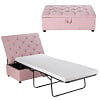 Costway Folding Ottoman Sleeper Bed with Mattress Convertible Guest Bed Grey