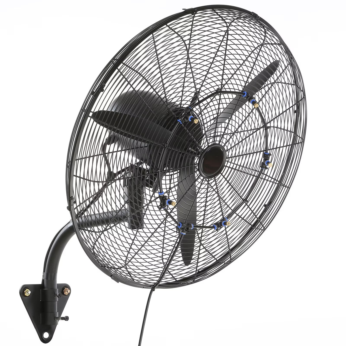 VEVOR Wall-Mount Misting Fan Oscillating Metal Fan 24.3'' 3 Speed Waterproof