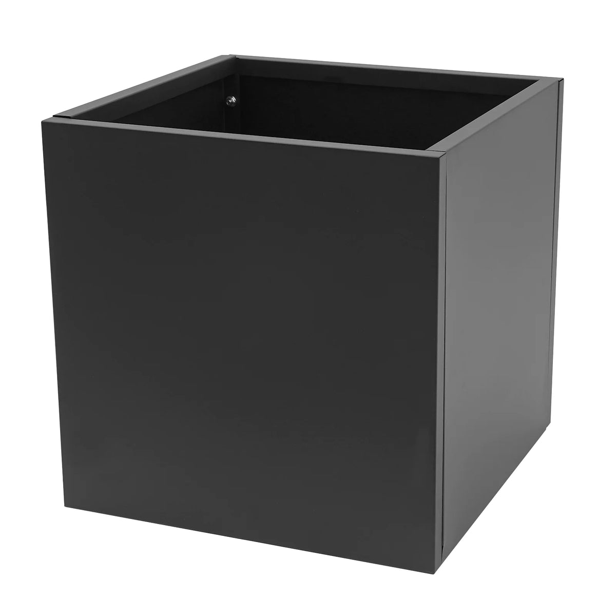 Indoor Outdoor Planter, Square Outdoor Planter For Both Indoor And Outdoor Use, For Gardens, Entrances, Patios Black Steel Square Cube Planter Box