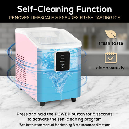 Igloo Self-Cleaning Countertop Ice Maker - Compact and Portable - Creates 26 lbs. Per Day, 8 Pieces Ready Every 7-8 Minutes - Includes Ice Scoop and Basket - Aqua