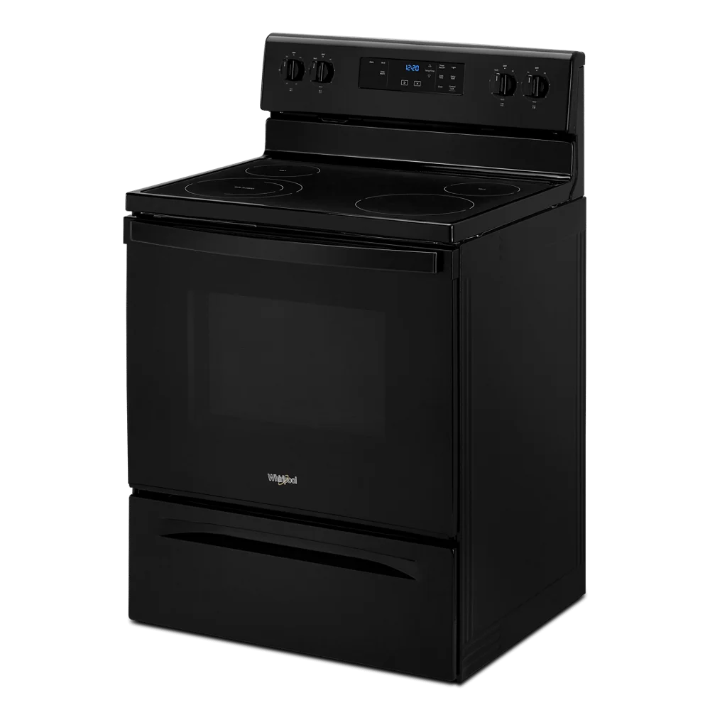 Whirlpool 30 in. 5.3 cu. ft. 4-Burner Electric Range in Black with Storage Drawer