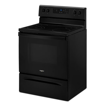 Whirlpool 30 in. 5.3 cu. ft. 4-Burner Electric Range in Black with Storage Drawer