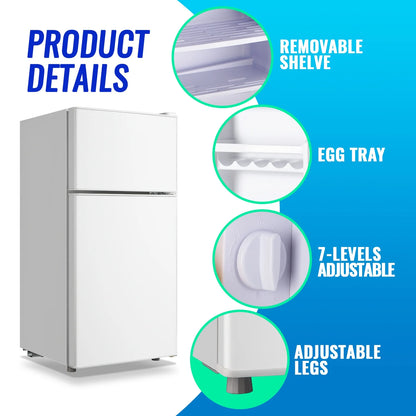Tacool 2.4 Cu.ft Mini Fridge with Freezer, Small Refrigerator Apartment Size Fridge Black, NEW