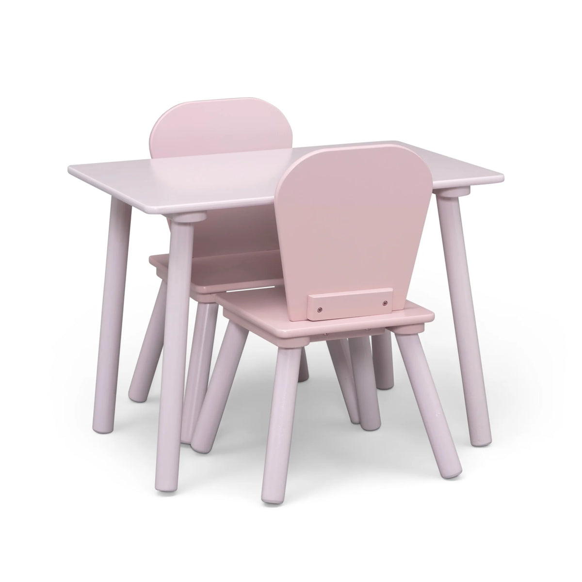 Delta Children 4-Piece Toddler Playroom Set �C Includes Play Table, 2 Chairs and 6 Bin Toy Organizer with Reusable Vinyl Cling Stickers, Light Pink/Dark Pink